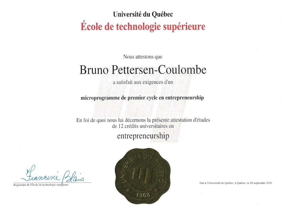Entrepreneurship Minor diploma