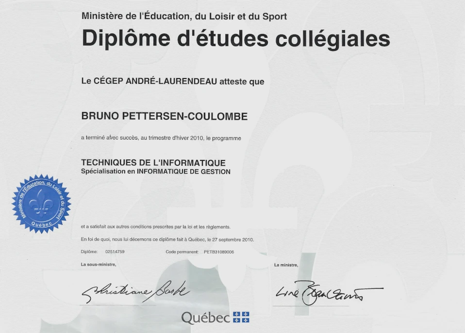 DEC, Computer Science diploma